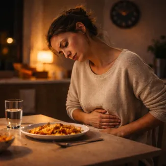 Cena tardiva con disagio addominale, esempio dell’impatto sul ritmo digestivo