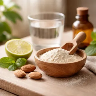 Magnesium-rich foods on a calm tabletop, suggesting gentle daily support during lingering stress